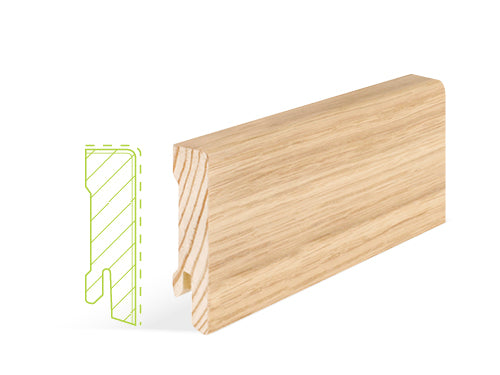 Sockelleiste Profil SB 631 UMW wasserfest Cube R3 Eiche furniert natur geölt 16 x 58 x 2400